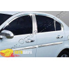 Hyundai Accent седан (2005-2010) Окантовка на молдинги стекол (нерж.) 12 шт. - Omsa Line