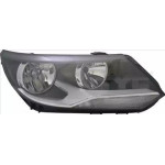 Фара передняя Volkswagen Tiguan 2011-2016 EUR левая H15+H7 с моторч, черн отражатель - TYC 