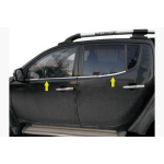 Mitsubishi L200 2015- Нижние молдинги стекол (2 шт, нерж.) - Carmos