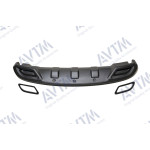Hyundai Accent (2011-2015) / Дифузор заднього бампера (обманки чорні) - AVTM