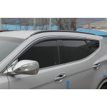 Hyundai Santa Fe 2012- Дефлектора окон хром - Clover