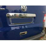 Накладка над номером для дверей Ляда Volkswagen T5 Multivan 2003-2010 гг. (нерж) Без надписи, Carmos - Турецкая сталь