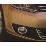 Накладки на противотуманки Volkswagen Caddy 2010-2015 гг. (2 шт, нерж) Carmos - Турецкая сталь