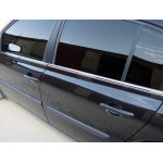 Наружняя окантовка стекол Renault Megane II 2004-2009 гг. (4 шт, нерж) SD/SW, Carmos - Турецкая сталь