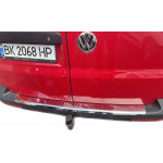 Накладка на задний бампер с загибом Volkswagen T5 Caravelle 2004-2010 гг. (Carmos, сталь)