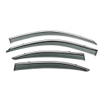 Ветровики с хромированным молдингом Niken Luxury Hyundai Elantra (XD) 2000-2011 гг. (4 шт)