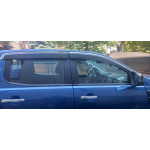 Ветровики с хромированным молдингом Niken Luxury Ford Ranger 2011–2022 гг. (2015-2022, 4 шт)