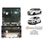 Защита Peugeot 108 2014- V-1,0 двигатель, КПП, абсорбер - Премиум - Kolchuga