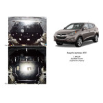 Защита Hyundai Tucson/IX35 2011- V-2,4 двигатель, КПП, радиатор - Премиум - Kolchuga