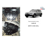 Захист BMW X3 2003-2010 V-3,0; 2.0D частково двигун и радіатор - Kolchuga