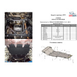 Защита Nissan Pathfinder IV 2012- V-2,5 D; 3,5 двигатель, КПП, радиатор, раздатка - Kolchuga