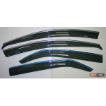Kia Cerato (2009-2012) - вітровики дверей з хром смужкою ASP передні і задні/ дефлектори/ sunvisors chrome