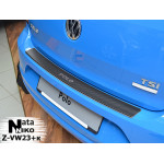 Накладки на бампер с загибом Volkswagen POLO V 5D 2009-2017 нержавейка+пленка Карбон NataNiko