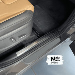 Накладки на внутренние пороги Hyundai SANTA FE IV 2018- 2 шт на пластик Premium NataNiko
