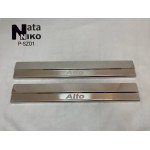 Накладки на пороги SUZUKI ALTO 2010- Premium - 2шт, без логотипа внутренние - на метал NataNiko