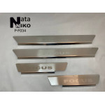 Накладки на пороги FORD FOCUS I 4D 1998-2005 Premium - 4шт, наружные - на метал NataNiko