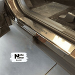 Накладки на пороги Hyundai SANTA FE VI 2018- 4 шт на метал Premium NataNiko