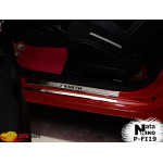 Накладки на пороги FIAT ABARTH 500 2008- Premium - 4шт, наружные - на метал NataNiko