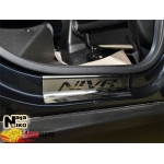 Накладки на пороги CHEVROLET NIVA 2007- Premium - 4шт, наружные - на метал NataNiko