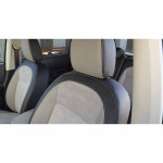 Авточехлы для NISSAN QASHQAI + 2 c 2008 - кожзам + алькантара - Leather Style MW Brothers