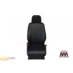 Чехлы на сиденья Mercedes Vito 638 1+1 - черные с черной вставкой серия AM-S (красная декоративная строчка) эко кожа - Автомания