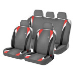 Комплект накидок на автомобильные сидения Hadar Rosen FORMULA, Серый/Красный 