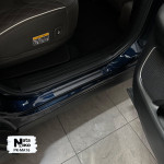 Накладки на пороги Mazda CX-9 II 2017- 4 шт на метал Premium нержавейка+пленка Карбон NataNiko