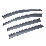 Дефлектори вікон (вітровики) із металевою вставкою Volkswagen TIGUAN 2010-2017 DM-18 METAL Sun Visors