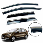 Ветровики для Peugeot 3008 задні 2010-2017 нерж. с хром полоской (Defl)