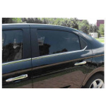 Citroen C-Elysee/Peugeot 301 2012- Нижние молдинги стекол (4 шт, нерж) - Carmos