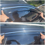 Дефлекторы окон (ветровики) для Honda CR-V 2007-2012 с нерж. хром полоской накладные (HAWK)
