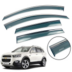 Дефлекторы окон (ветровики) для Chevrolet Captiva 2006+ / Opel Antara с нерж. хром полоской накладные (HAWK) 