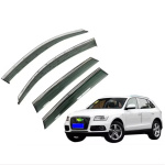 Дефлекторы окон (ветровики) для Audi Q3 2011-2018 с нерж. хром полоской (HAWK)