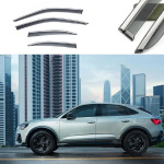 Дефлектори вікон (вітровики) для Audi Q3 Sportback 2020+ з нерж. хром полоскою (HAWK)