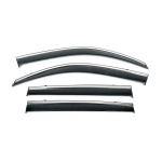 Дефлекторы окон (ветровики) для Audi Q5 / E-TRON 2022+ с нерж. хром полоской (HAWK)