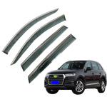 Дефлекторы окон (ветровики) для Audi Q7 2015+ с нерж. хром полоской (HAWK)