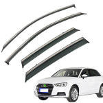 Дефлектори вікон (вітровики) для Audi A3 HATCHBACK 2020+ з нерж. хром полоскою (HAWK)
