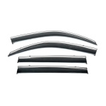 Дефлекторы окон (ветровики) для BMW X4 G02 2018-2025 с нерж. хром полоской (HAWK)