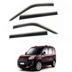 Дефлекторы окон (ветровики) для Fiat DOBLO II / OPEL COMBO 2010+ с нерж. хром полоской (HAWK) 