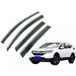 Дефлекторы окон (ветровики) для Honda CR-V 2017-2022 6шт. с нерж. хром полоской (HAWK)