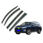 Дефлекторы окон (ветровики) для Hyundai Santa Fe 2018-2023 с нерж. хром полоской (HAWK)