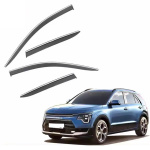 Дефлекторы окон (ветровики) для KIA Niro 2023+ с нерж. хром полоской (HAWK)