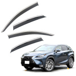 Дефлекторы окон (ветровики) для Lexus NX / NX350 2014-2021 з с нерж. хром полоской (HAWK)