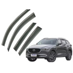 Дефлекторы окон (ветровики) для Mazda CX-5 2017+ с нерж. хром полоской (HAWK)