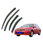 Дефлекторы окон (ветровики) для Mazda 6 Sedan 2014-2021 с нерж. хром полоской (HAWK)