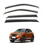 Дефлекторы окон (ветровики) для Peugeot 2008 2020+ с нерж. хром полоской (HAWK)