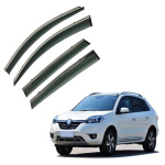 Дефлекторы окон (ветровики) для Renault Koleos 2008-2016 с нерж. хром полоской (HAWK)
