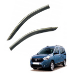Дефлектори вікон (вітровики) для Renault Dokker 2015+ з нерж. хром полоскою (HAWK) 