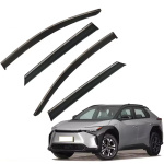 Дефлекторы окон (ветровики) для Toyota BZ4X / Subaru Solterra 2022+ с нерж. хром полоской (HAWK)