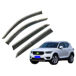 Дефлекторы окон (ветровики) для Volvo XC40 2018+ с нерж. хром полоской (HAWK)